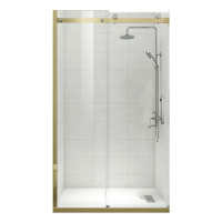 Дверь в нишу Koer SR SD01-120x200-TR-12 прозрачное стекло Easy Clean 8мм, GOLD (KR5377)